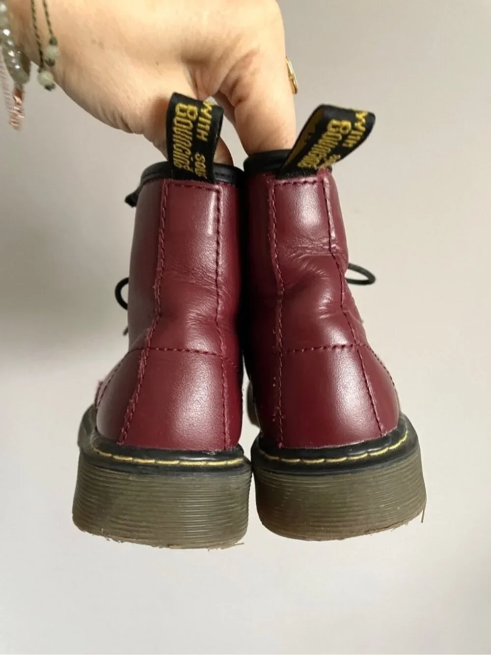Dr Martens Cherry Red Leather Delaney 1460 Boots - 12, side zip!!!